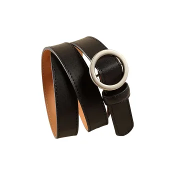 Warrior Perforated Minimalist Style No-Hole Decoration Casual Trendy Leather Belts Women's 2.3cm