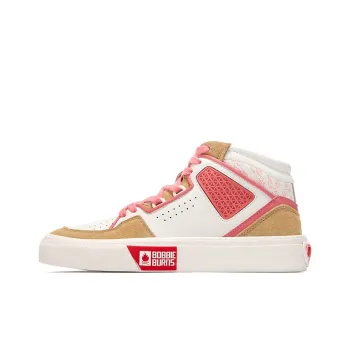 BOBBIE BURNS High-Top Casual Shoes Unisex White