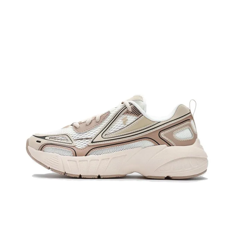 FILA FUSION CRED Leader Durable Breathable Low Top Casual Running Shoes Women's White Beige-0