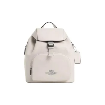 COACH Cow Leather Backpack Regular Women's Silver & Chalk White