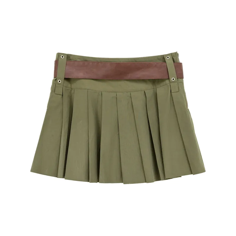 NO ONE ELSE Casual Short Skirts Women's Army Green-1