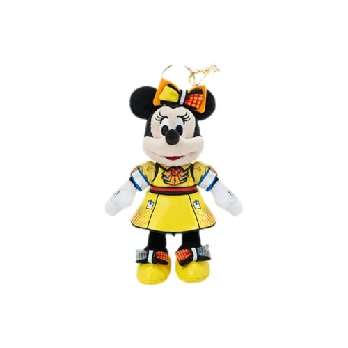 Disney Minnie Colorful Celebration Street Party Key Ring Dolls Plush Pendant 15cm High