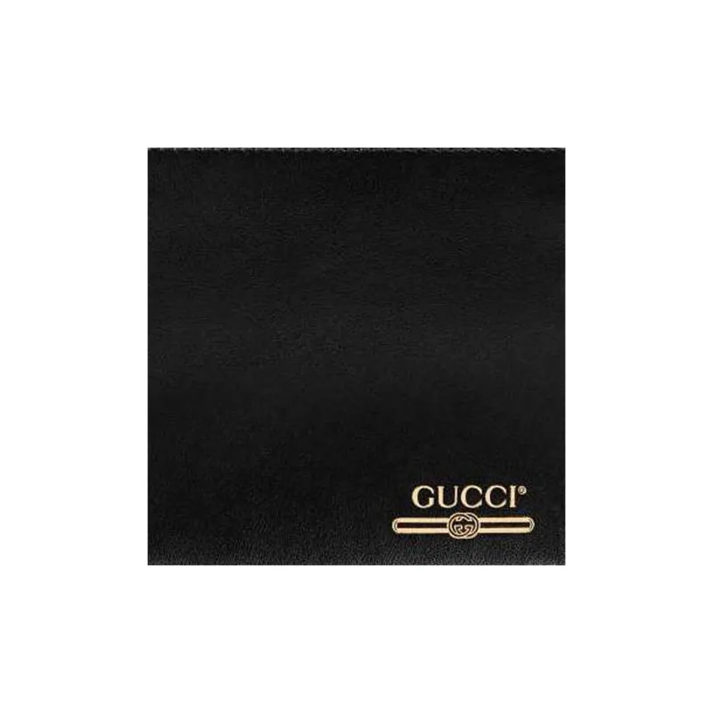 GUCCI Leather Card Clip Wallets Men's Black-5