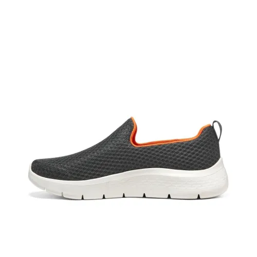 Skechers Go Walk Flex Casual Shoes Men Low-Top Gray Orange White