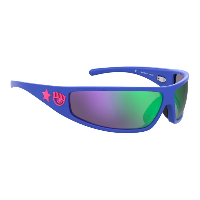 CHIARA FERRAGNI Injection-Molded Propionic Acid Irregular Shape Sunglasses Women's Blue-1
