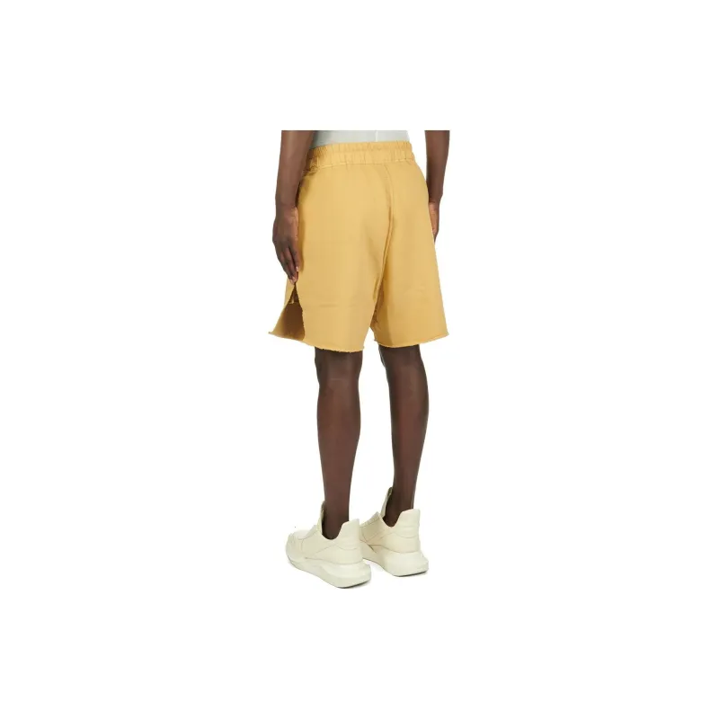 RICK OWENS/RO Lido Jersey Trucker Cut Offs Heavy Sweatshirt Casual Shorts Men's Mustard Yellow-1