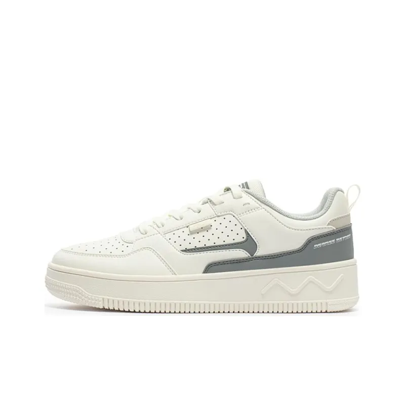 361° Slip Resistant Cushioning Low Top Skateboard Shoes Men's White Gray-0