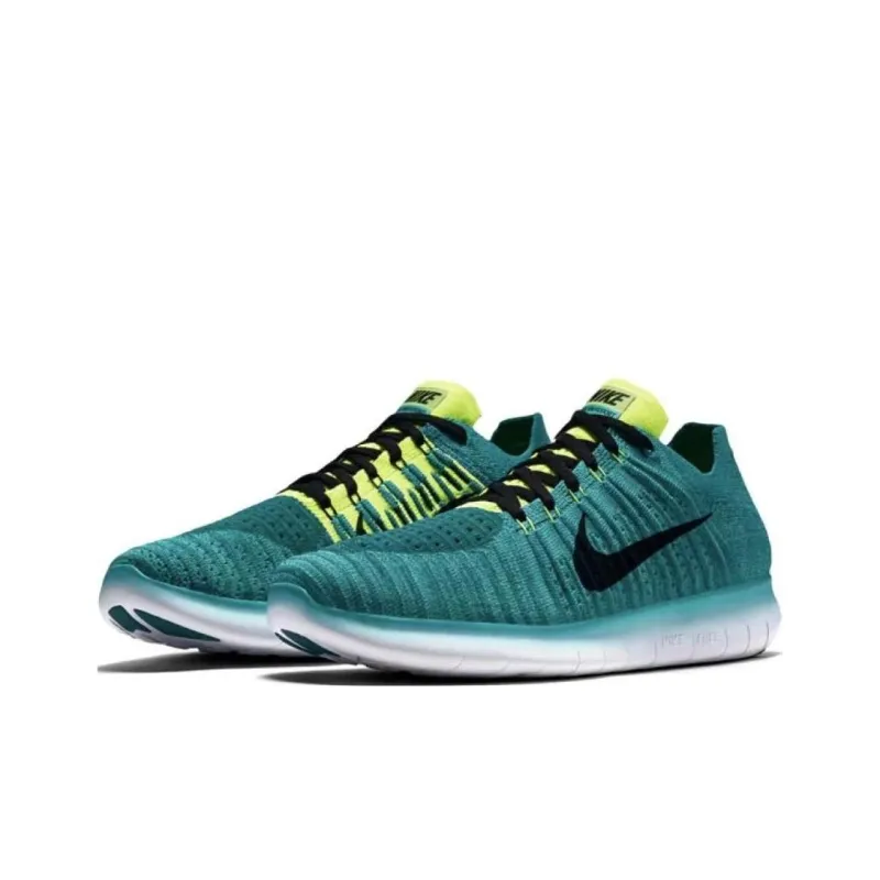 Nike Free RN Flyknit Cushioned Slip-Resistant Low-Top Casual Running Shoes Unisex Turquoise-1