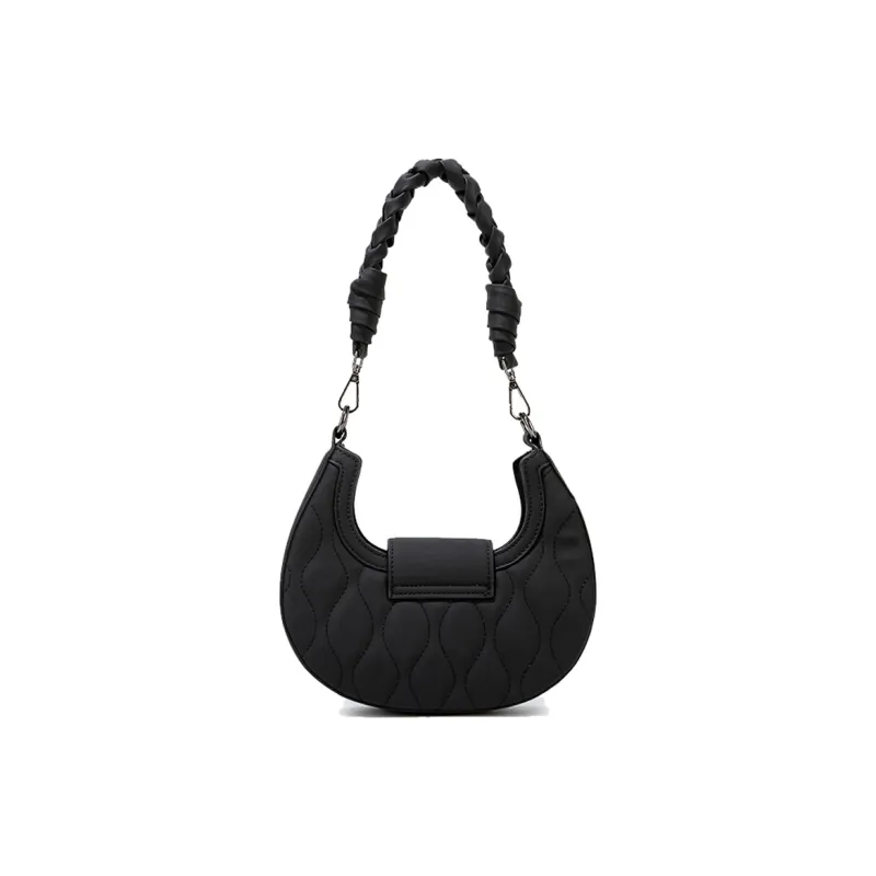 MACKJANICE Polyurethane With Synthetic Leather Shoulder Bag Women's Black-3