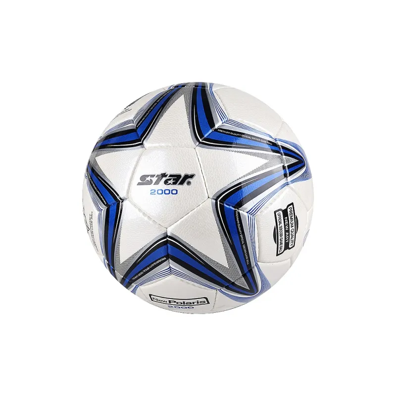 Star Size 5 Soccer PU Hand Stitched Soccer Ball Unisex White Blue-1