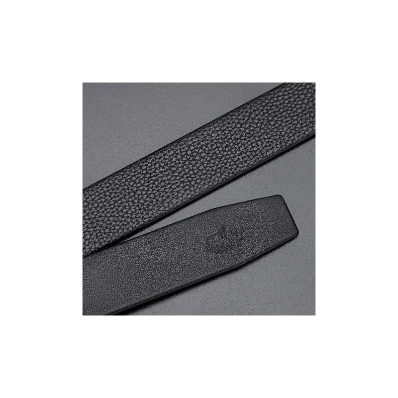 BISON DENIM Wear Resistant Durable Top Grain Cow Leather Belt Body Men's Black Width  3.5cm-3