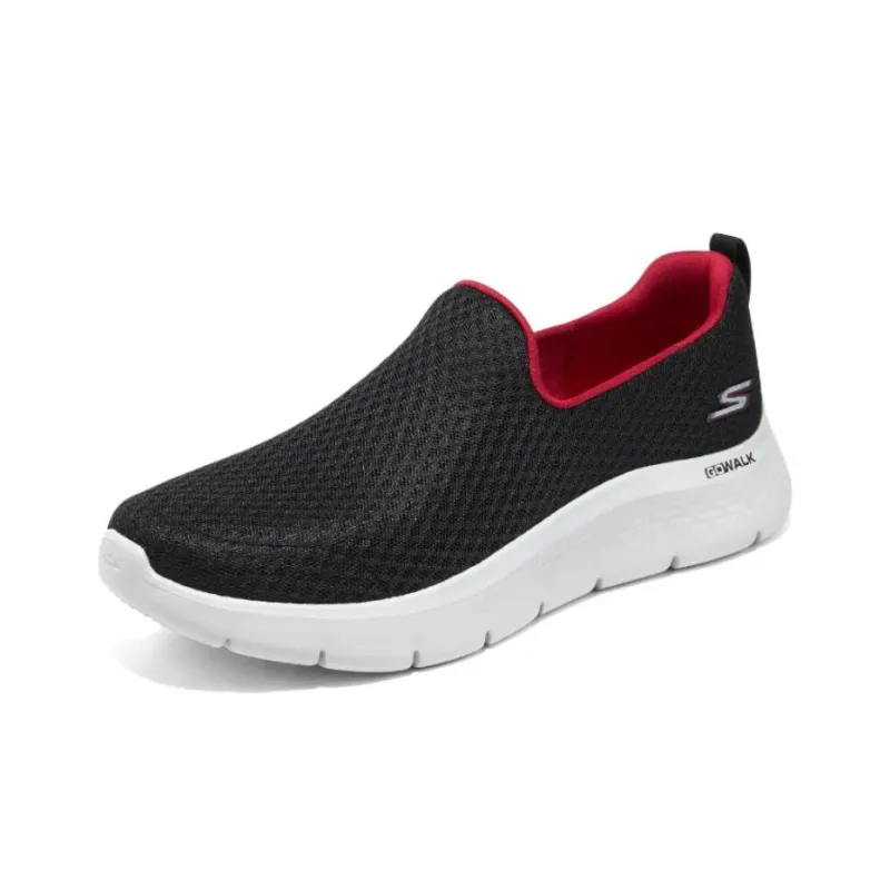 Skechers Cushioning Wear Resistant Low Top Casual Shoes Men's Black Red-2