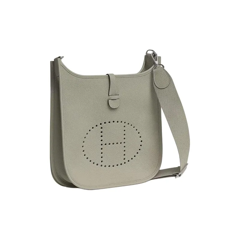 HERMES Evelyne Clemence Bullock Leather Ivorie Crossbody Bag Shoulder Bag Women's Q1 Sauge Sage Green-1