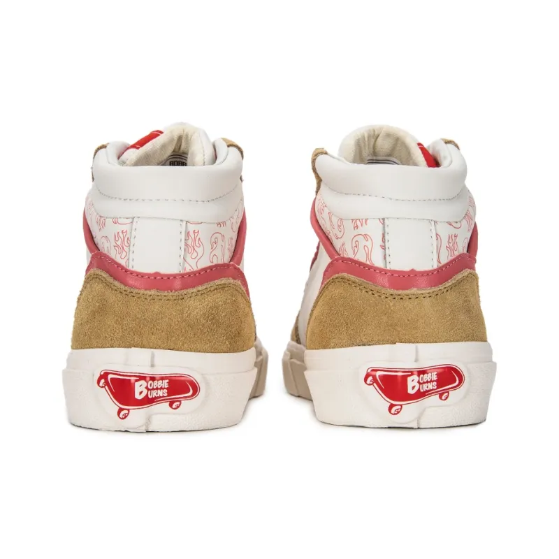 BOBBIE BURNS High-Top Casual Shoes Unisex White-4