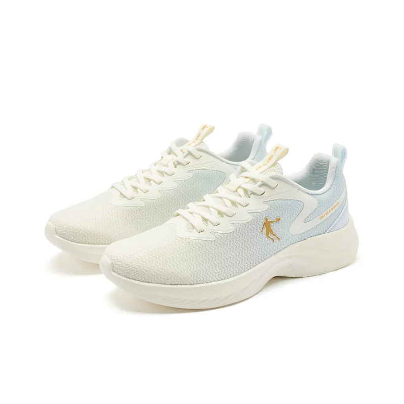 QIAODAN Balance Lightweight Low Top Running Shoes Men's White Blue-4