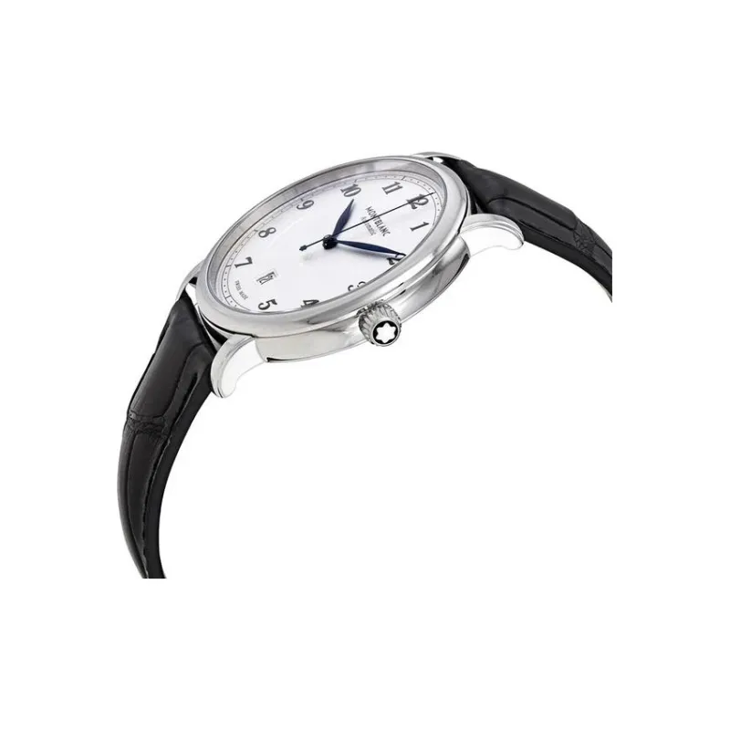MONTBLANC Automatic Mechanical Movement Men's Watches Watch 42mm White Dial Stainless Steel Case Leather Strap-2