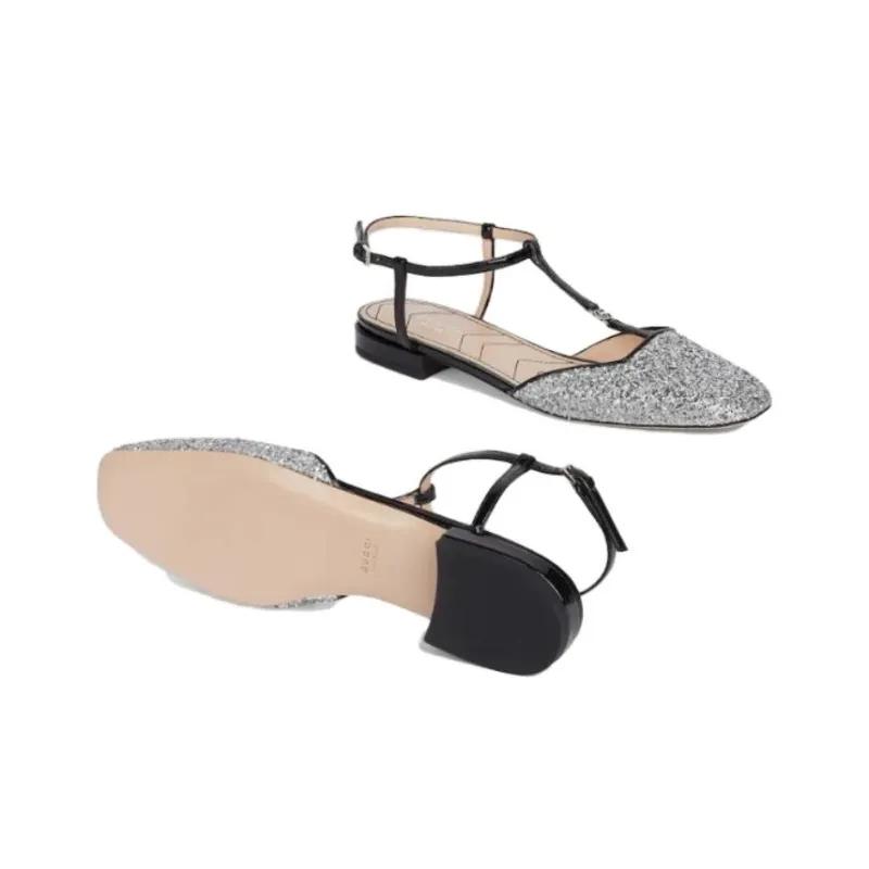 GUCCI Women's Casual Shoes Women's Silver Black-4