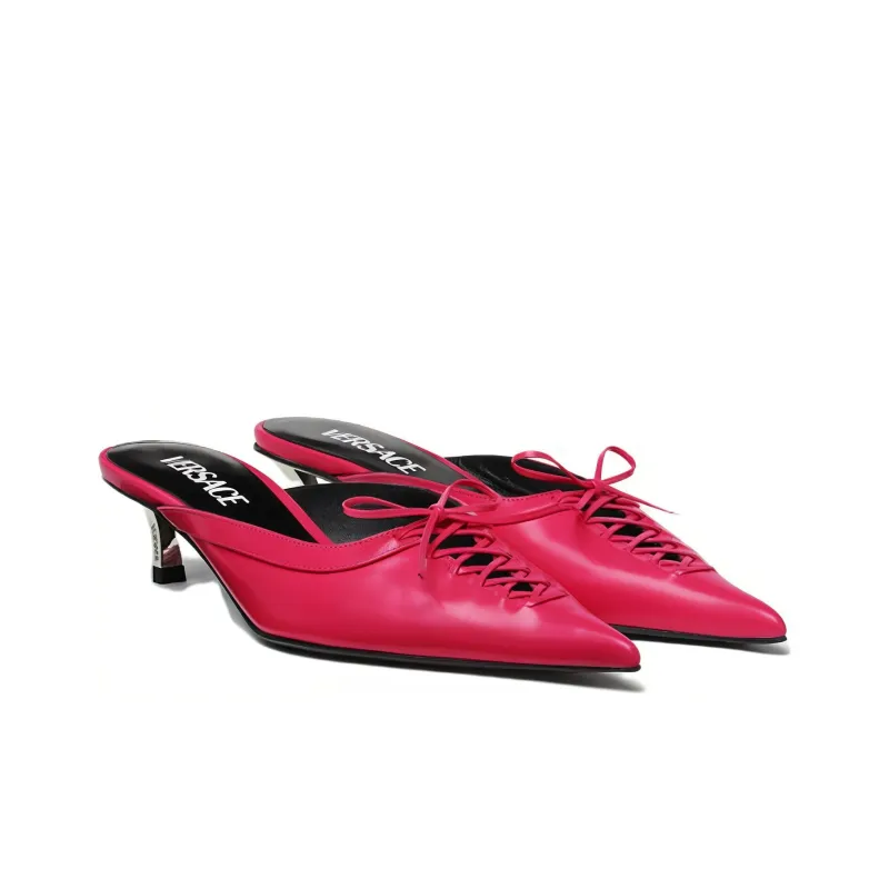 VERSACE Closed Toe Slippers Women's Red-2