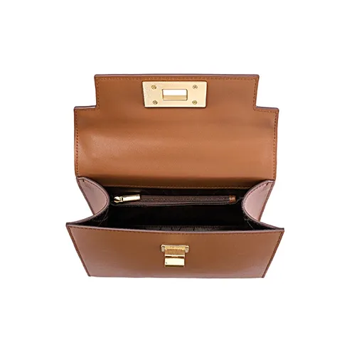 FION Cow Leather Shoulder Bag, Crossbody Bag, Handbag Tubas Women's Brown-3
