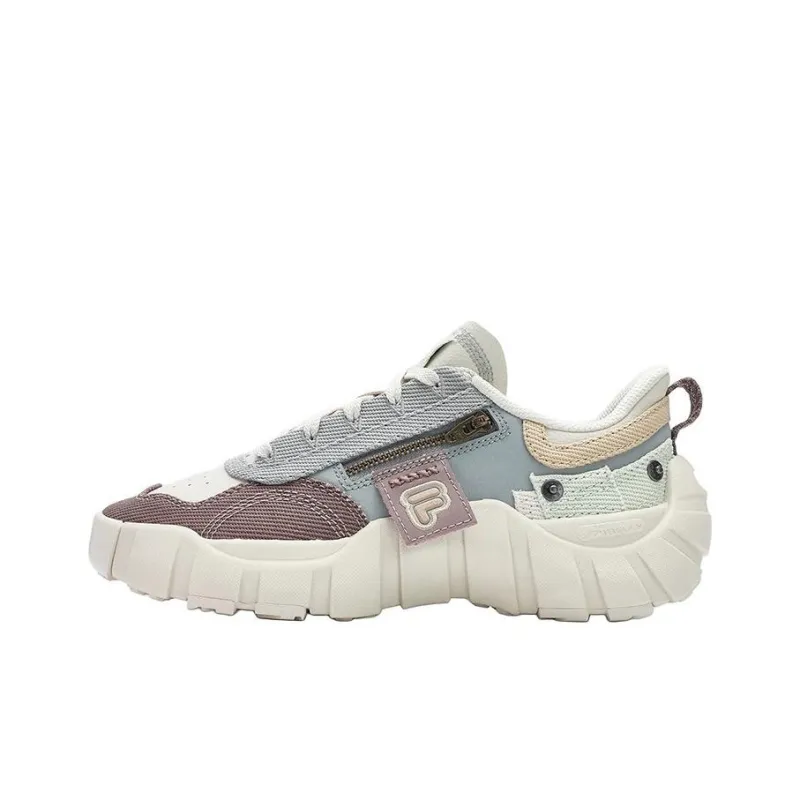 FILA FUSION BONE DX Spine Shoes Cushioning Anti-Slip And Wear-Resistant Low-Top Casual Shoes Women's Beige Gray-0