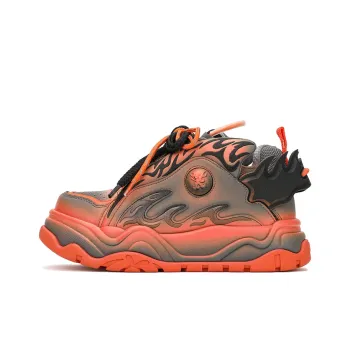 X·LUN Snowy Foot Collection Height Increasing Slip-Resistant Low-Top Skateboard Shoes Unisex Orange