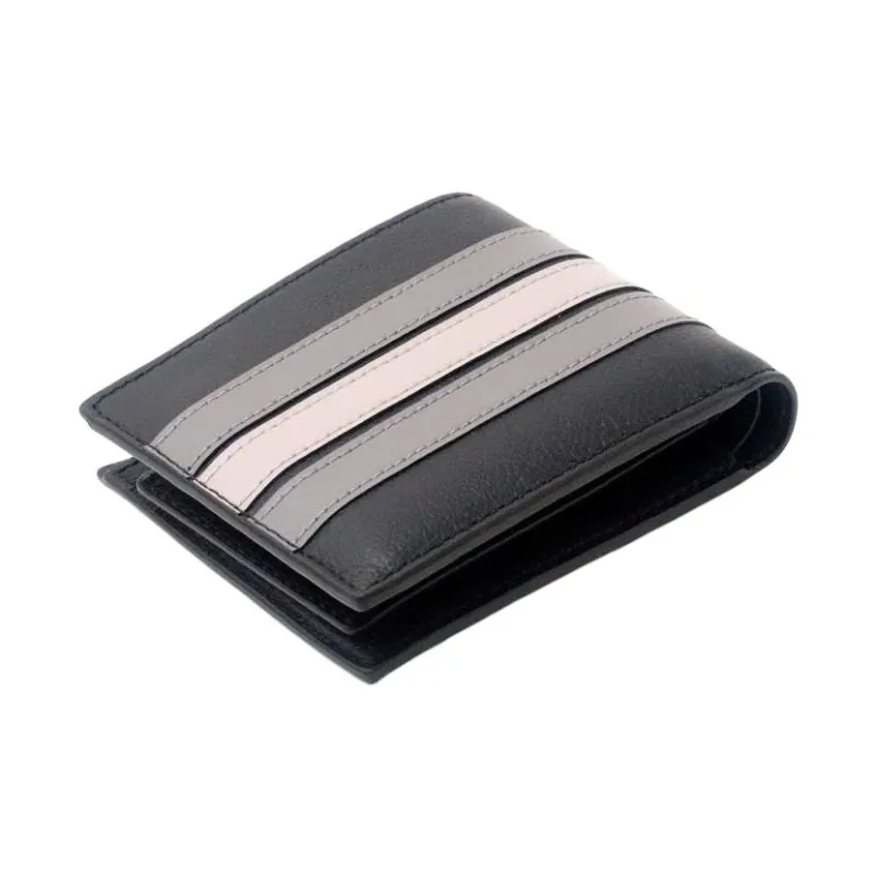 COACH 3 IN 1 Wallet Leather Wallet Men's Black Gray/Nude-5
