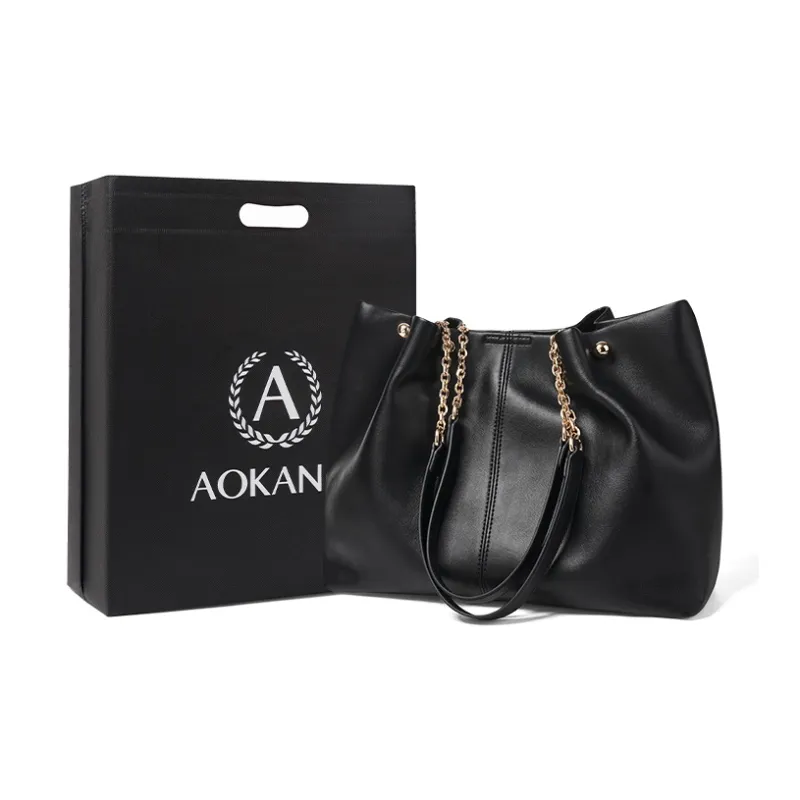 AOKANG Soft Cowhide School Bag Tote Bag Shopping Bag Shoulder Bag Large Size Women's Ecru/Hepburn Black/Apricot Brown-5