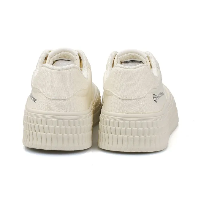 B10CROWN Anti Slip Wear Resistant Low Top Canvas Shoes Women's Beige-5