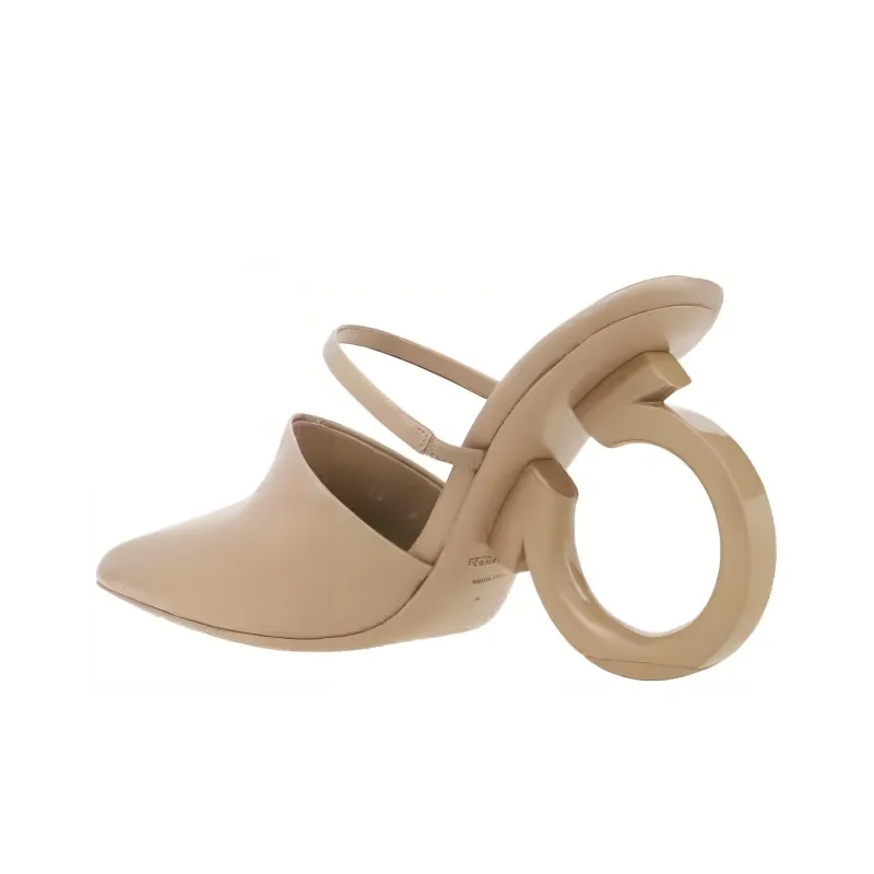 FERRAGAMO Wrap toe Slippers Women's Umber-3