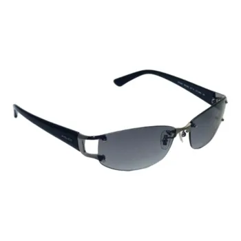 Police Titanium Plastic Rectangular Sunglasses Men's Black