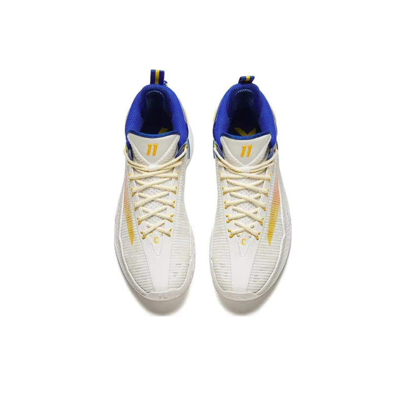 Anta KT9 Cushioning Wear-Resistant Low-Top Basketball Shoes Men's White Blue-1
