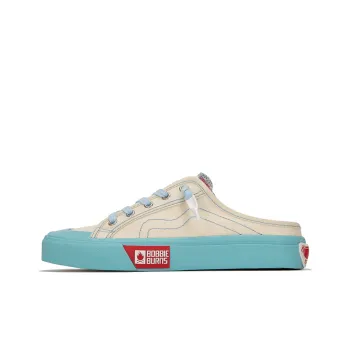 BOBBIE BURNS Slip Resistant Cushioning Low Top Skateboard Shoes Unisex White Blue