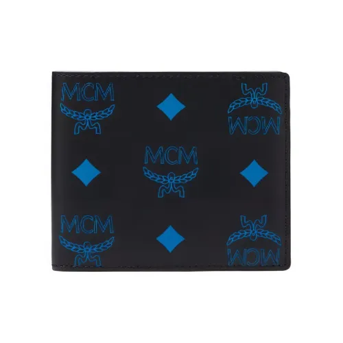 MCM Bifold Wallet Splash Logo Blue