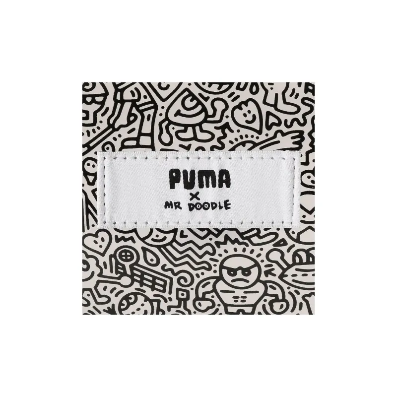 PUMA X MR Doodle Shopper Collaboration Fabric Handbag Regular Unisex White-3