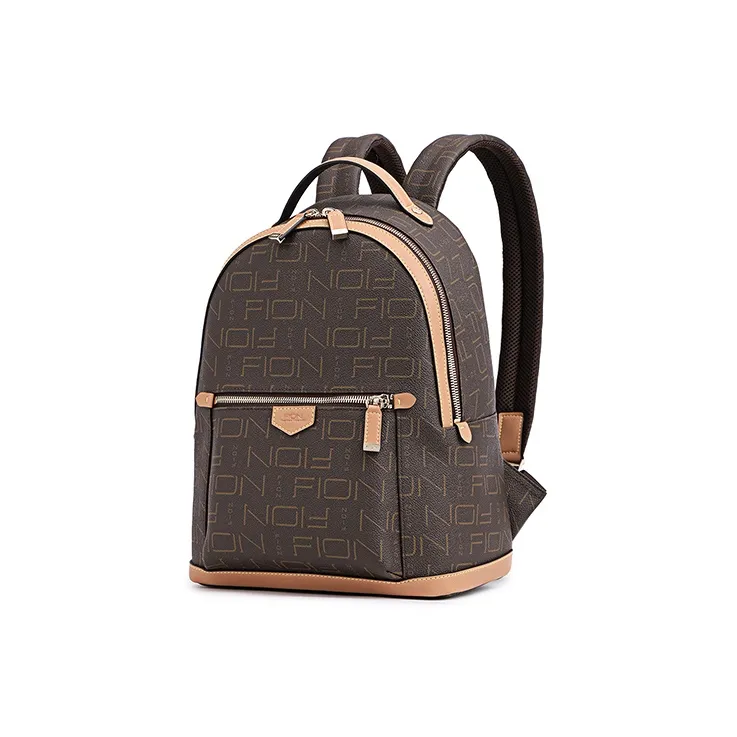 FION PVC Backpack Tubas Women's Coffee & Tea Brown-1