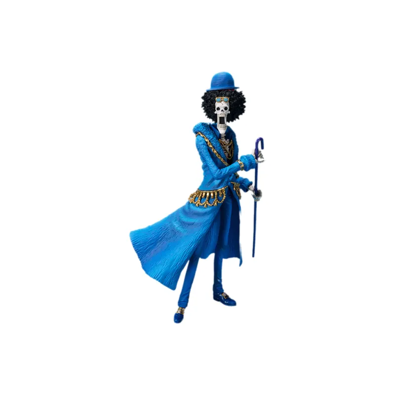 BANDAI Brook Bandai Zero One Piece 20th Anniversary Commemoration Blue Gown 21cm Scale Figures-2