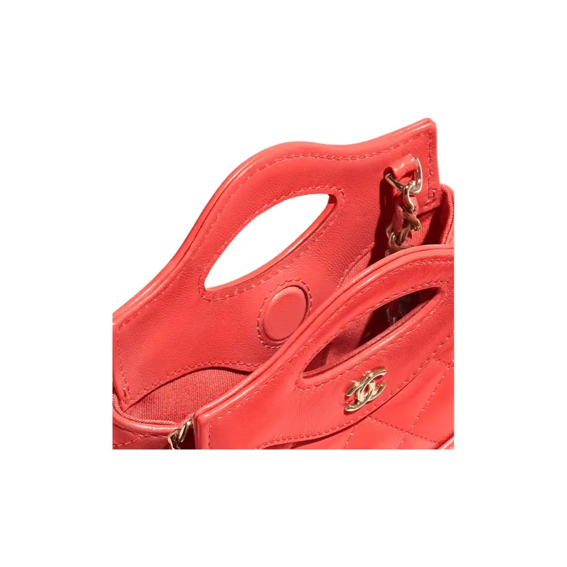 CHANEL Bright Lambskin Handbag, Shoulder Bag, Crossbody Bag Women's Rouge Red-3