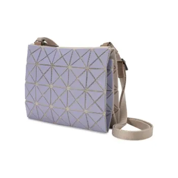 ISSEY MIYAKE Polyvinyl Chloride Resin Shoulder Bag, Crossbody Bag Women's Light Purple & Beige