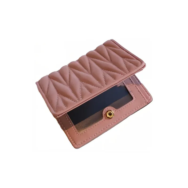 PINK·LAND Sheepskin Wallets Card Holders Regular Women's Black/Pink-4