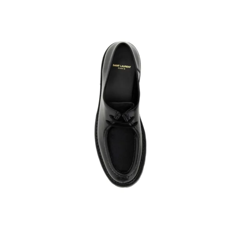SAINT LAURENT Almond Toe Lace Up Shoes-4