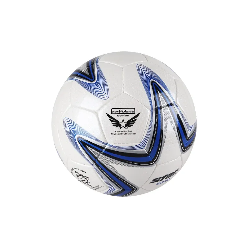 Star Size 5 Soccer PU Hand Stitched Soccer Ball Unisex White Blue-3