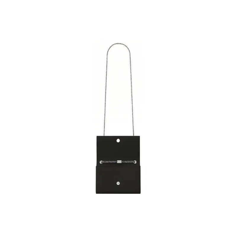 SAINT LAURENT KATE Grained Embossed Cow Leather Chain Bag Shoulder Bag Crossbody Bag Women's Black-3