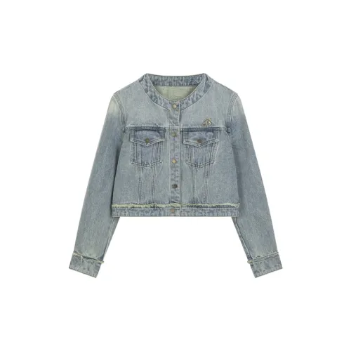 Bosieagender Jacket Women's Vintage Blue