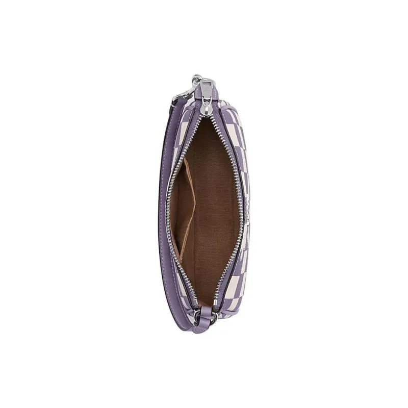 COACH Nolita Artificial Leather Shoulder Bag, Handbag Women's Light Violet & Chalk White-2