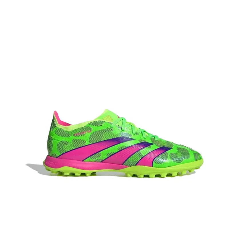Adidas PREDATOR LEAGUE TF Rubber Broken Studs Cushioned Wear Resistant Breathable Soccer Shoes Unisex Green Purple-1