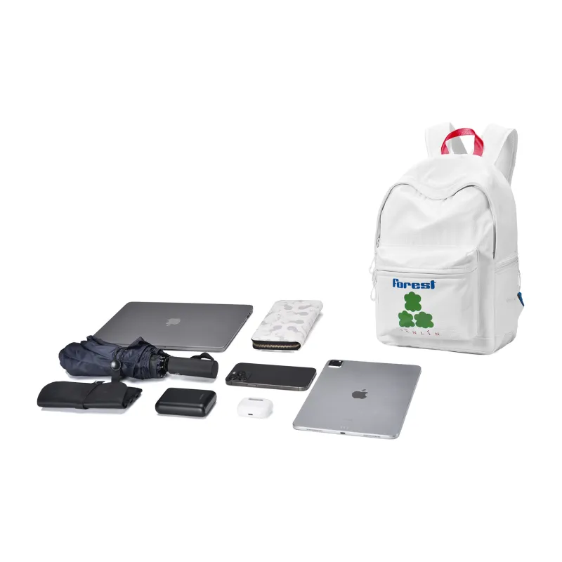 FINITE LOOP Recycled Polyester Backpack Regular Unisex White-4