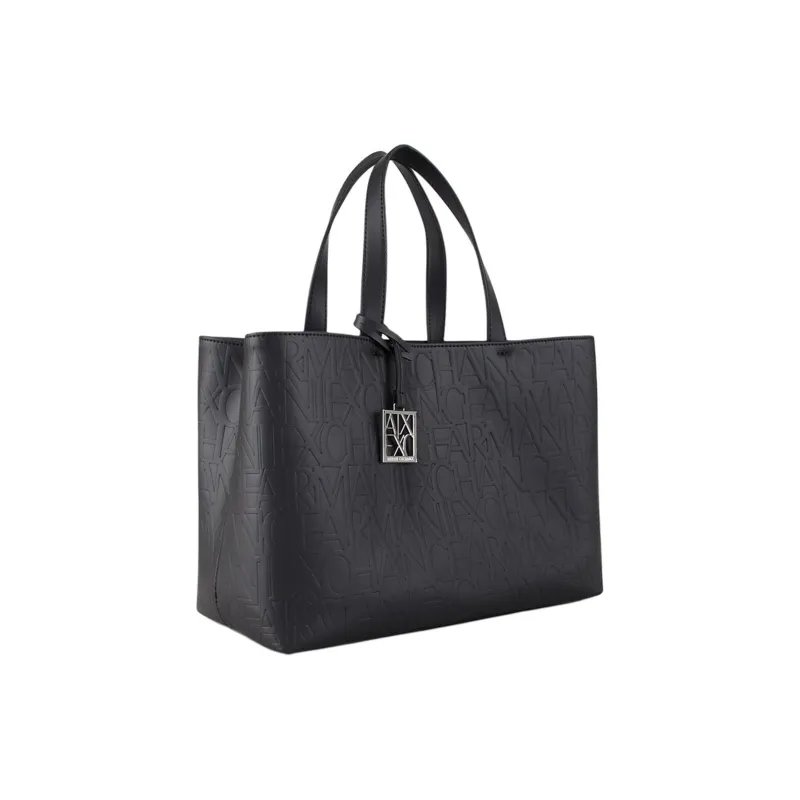EMPORIO ARMANI PU Tote Bag, Shopping Bag, Handbag Women's Black-1
