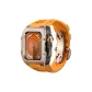 Rose Bezel Black Case Orange Rubber Strap