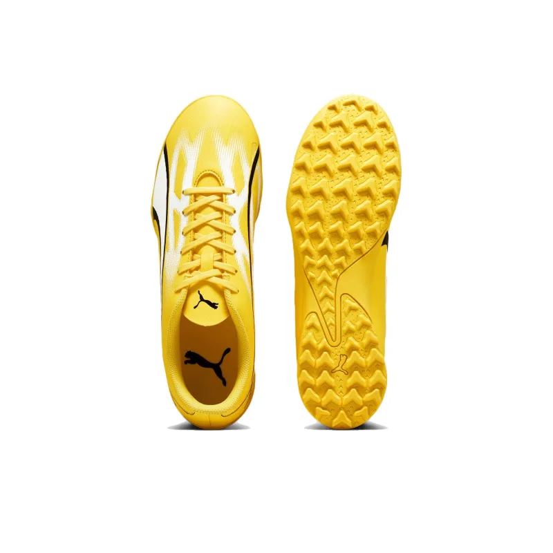 PUMA Ultra Play TT Rubber Broken Studs Artificial Ground Slip Resistant Soccer Shoes Men's Yellow White Black-3