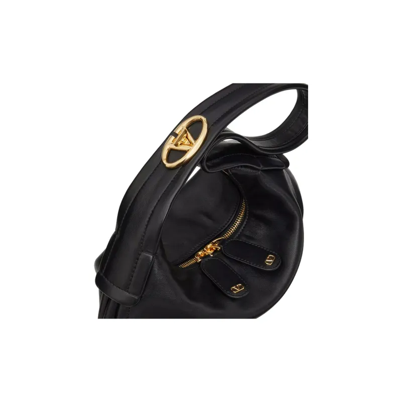 Valentino GARAVANI Leather Hobo Bag Handbag Shoulder Bag Women's Black-5